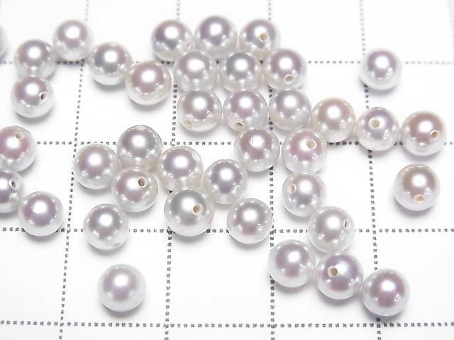 [Video] Japanese Akoya Pearls AAA Round 4.5mm Untreated White [Half Drilled Hole] 1pc
