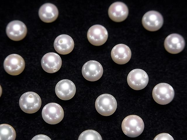 [Video] Japanese Akoya Pearls AAA Round 4.5mm Untreated White [Half Drilled Hole] 1pc