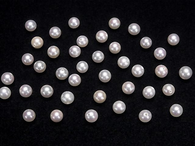 [Video] Japanese Akoya Pearls AAA Round 4.5mm Untreated White [Half Drilled Hole] 1pc