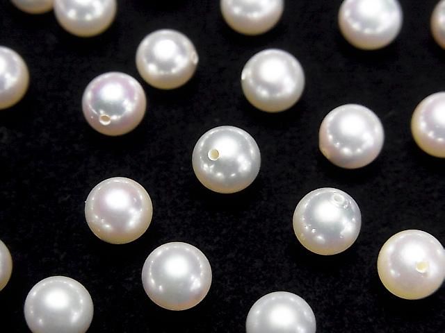 [Video] Japanese Akoya Pearls AAA Round 5.5mm Untreated White [Half Drilled Hole] 1pc