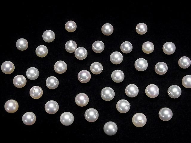 [Video] Japanese Akoya Pearls AAA Round 5.5mm Untreated White [Half Drilled Hole] 1pc