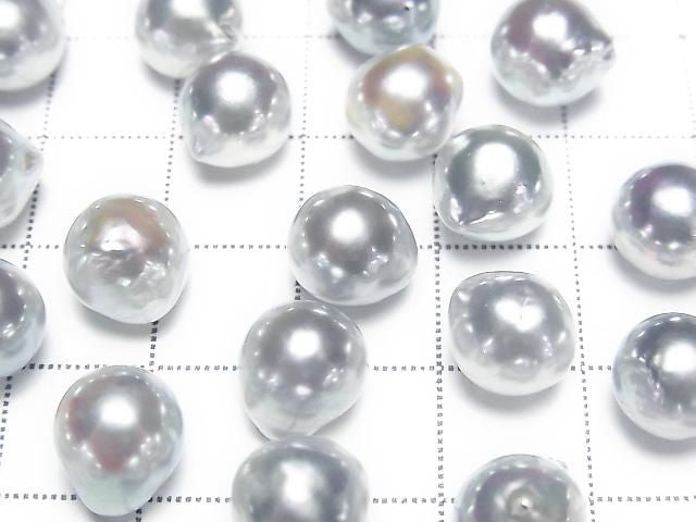[Video] Japanese Akoya Pearls AAA- Natural Round 8.5mm Untreated Silver-Blue 1pc