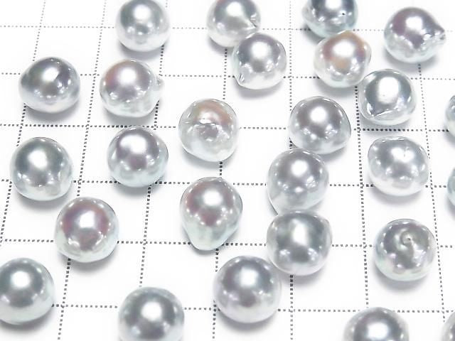 [Video] Japanese Akoya Pearls AAA- Natural Round 8.5mm Untreated Silver-Blue 1pc