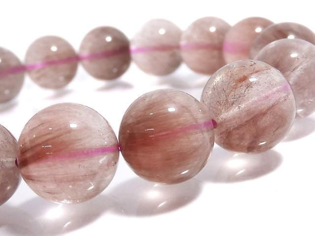 [Video][One of a kind] Red Rutilated Quartz AAA- Round 12mm Bracelet NO.9