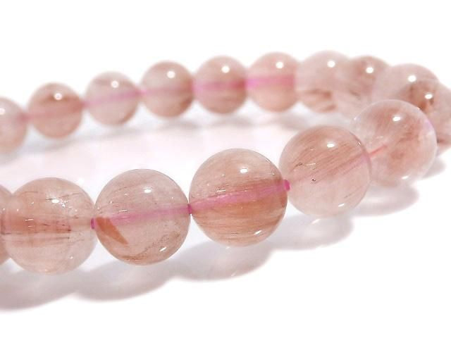 [Video][One of a kind] Red Rutilated Quartz AA++ Round 9mm Bracelet NO.105