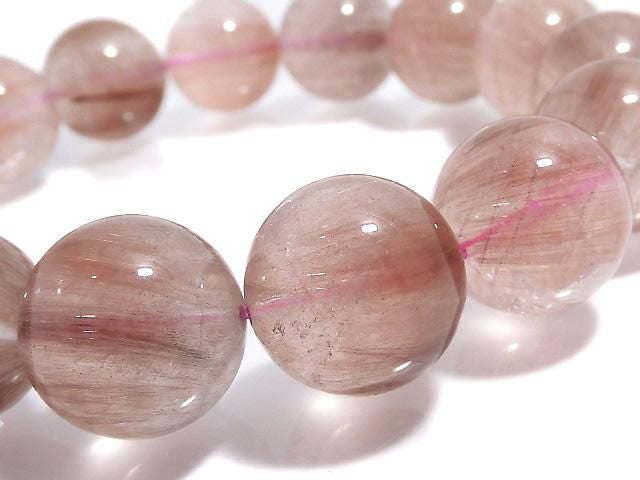 [Video][One of a kind] Red Rutilated Quartz AA++ Round 14mm Bracelet NO.110