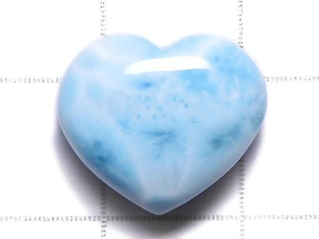 [Video][One of a kind] High Quality Larimar Pectolite AAA Heart [Half Drilled Hole] 1pc NO.76