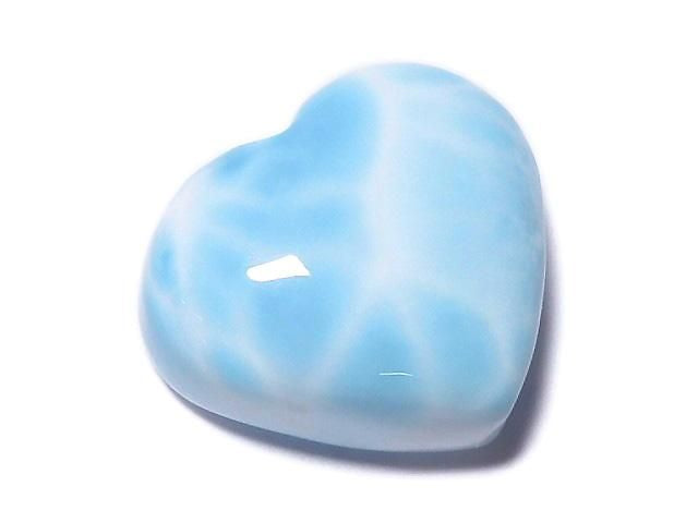[Video][One of a kind] High Quality Larimar Pectolite AAA Heart [Half Drilled Hole] 1pc NO.78