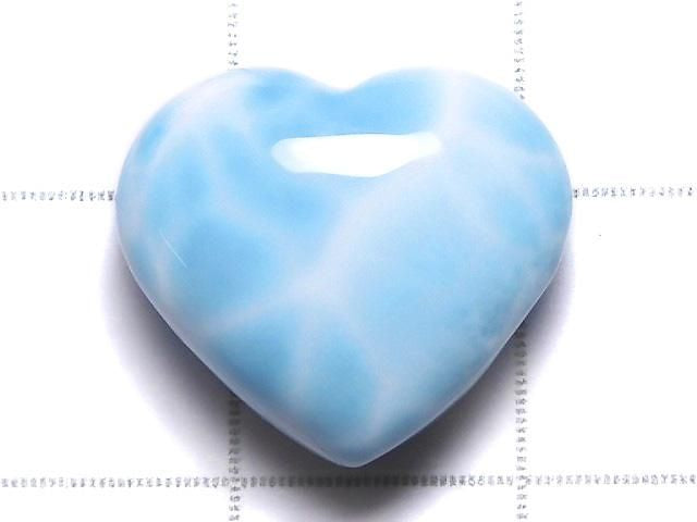 [Video][One of a kind] High Quality Larimar Pectolite AAA Heart [Half Drilled Hole] 1pc NO.78