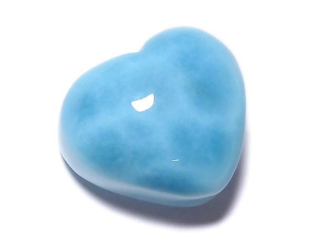 [Video][One of a kind] High Quality Larimar Pectolite AAA Heart [Half Drilled Hole] 1pc NO.79