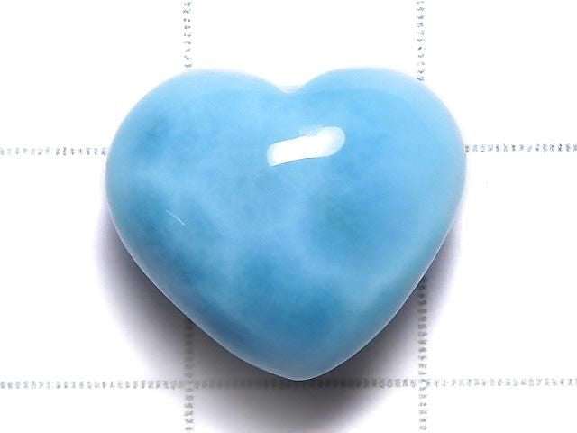 [Video][One of a kind] High Quality Larimar Pectolite AAA Heart [Half Drilled Hole] 1pc NO.79
