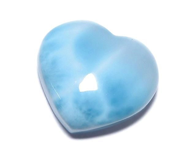 [Video][One of a kind] High Quality Larimar Pectolite AAA Heart [Half Drilled Hole] 1pc NO.80