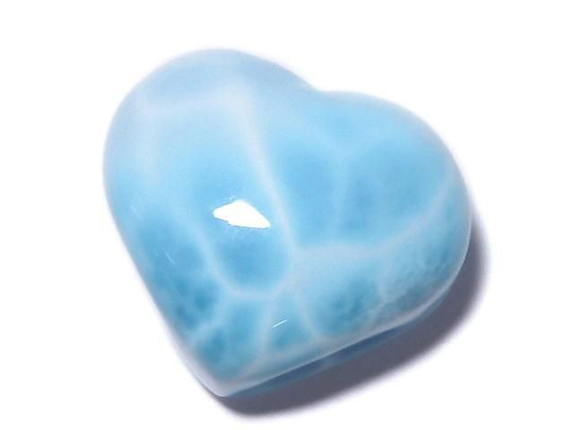[Video][One of a kind] High Quality Larimar Pectolite AAA Heart [Half Drilled Hole] 1pc NO.81