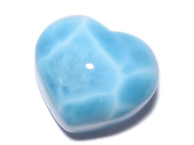 [Video][One of a kind] High Quality Larimar Pectolite AAA Heart [Half Drilled Hole] 1pc NO.82