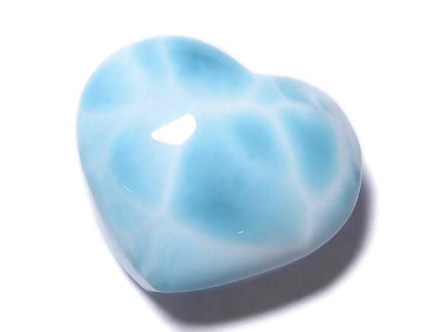 [Video][One of a kind] High Quality Larimar Pectolite AAA Heart [Half Drilled Hole] 1pc NO.83