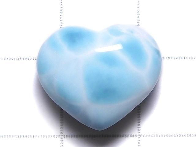 [Video][One of a kind] High Quality Larimar Pectolite AAA Heart [Half Drilled Hole] 1pc NO.83