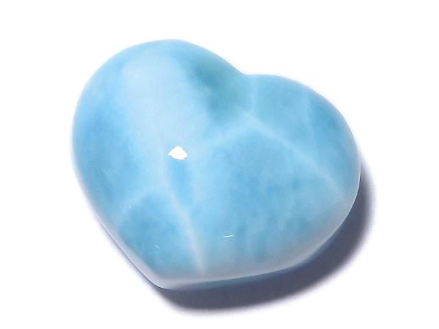 [Video][One of a kind] High Quality Larimar Pectolite AAA Heart [Half Drilled Hole] 1pc NO.85