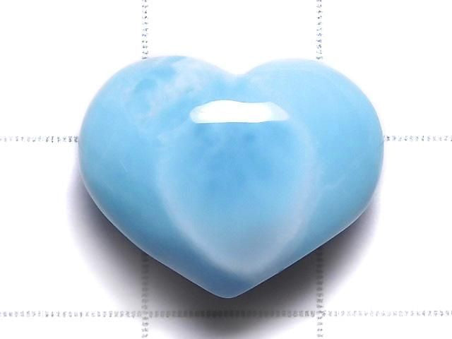 [Video][One of a kind] High Quality Larimar Pectolite AAA Heart [Half Drilled Hole] 1pc NO.86