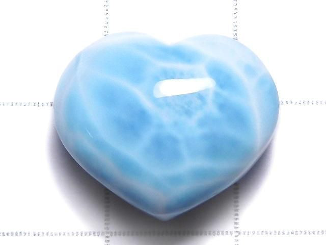 [Video][One of a kind] High Quality Larimar Pectolite AAA Heart [Half Drilled Hole] 1pc NO.87