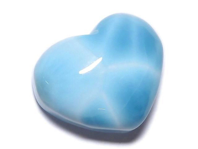 [Video][One of a kind] High Quality Larimar Pectolite AAA Heart [Half Drilled Hole] 1pc NO.88