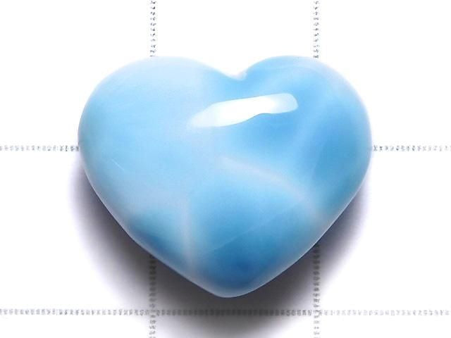 [Video][One of a kind] High Quality Larimar Pectolite AAA Heart [Half Drilled Hole] 1pc NO.88