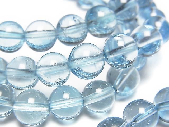 [Video] High Quality Sky Blue Topaz AAA Round 8mm Bracelet