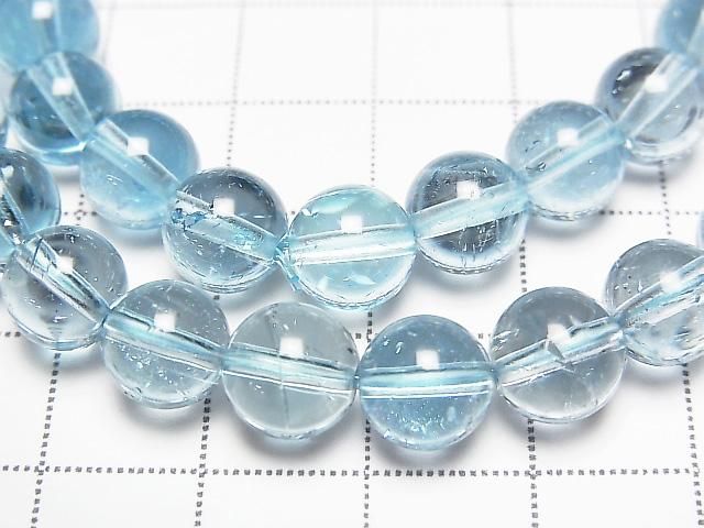 [Video] High Quality Sky Blue Topaz AAA Round 8mm Bracelet