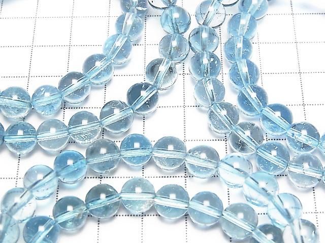 [Video] High Quality Sky Blue Topaz AAA Round 8mm Bracelet