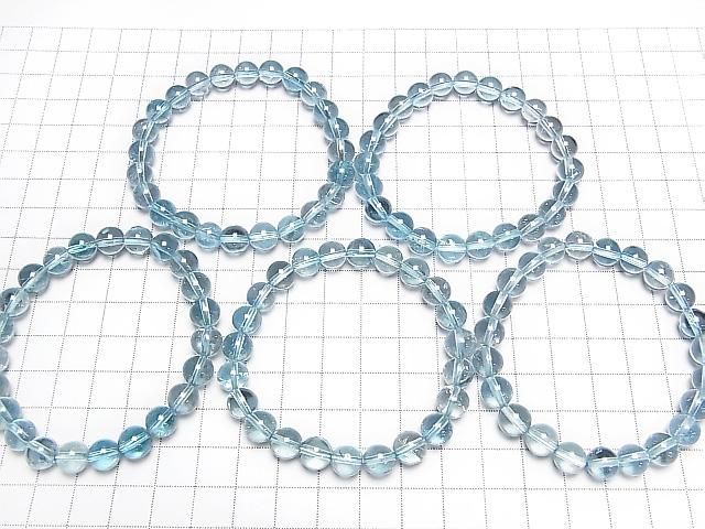 [Video] High Quality Sky Blue Topaz AAA Round 8mm Bracelet