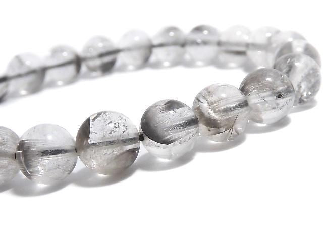 [Video][One of a kind] Platinum Rutilated Quartz AAA- Round 8mm Bracelet NO.6