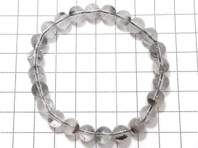 [Video][One of a kind] Platinum Rutilated Quartz AAA- Round 8mm Bracelet NO.6
