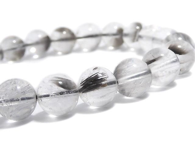 [Video][One of a kind] Platinum Rutilated Quartz AAA- Round 8.5mm Bracelet NO.7