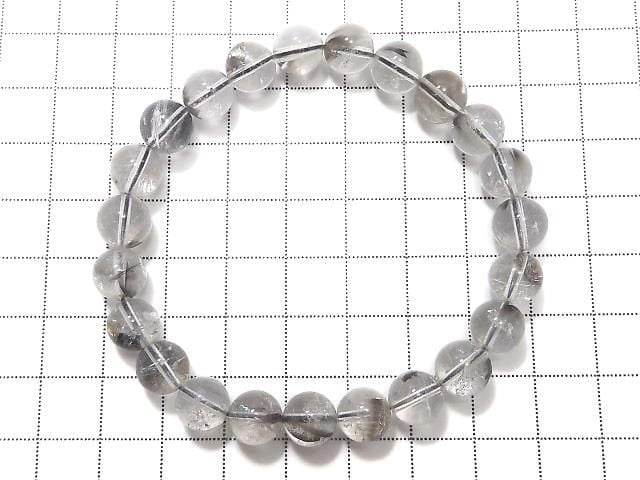 [Video][One of a kind] Platinum Rutilated Quartz AAA- Round 8.5mm Bracelet NO.7