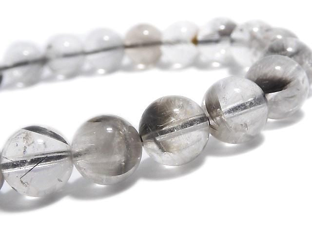 [Video][One of a kind] Platinum Rutilated Quartz AAA- Round 8.5mm Bracelet NO.8