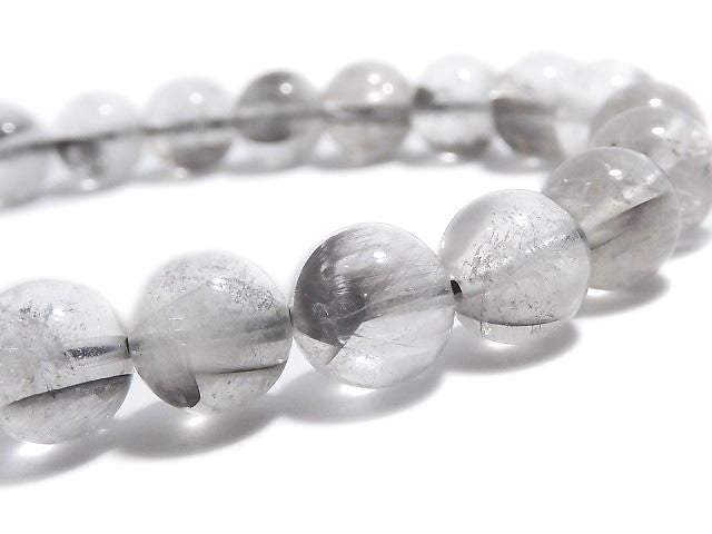 [Video][One of a kind] Platinum Rutilated Quartz AAA- Round 8.5mm Bracelet NO.9