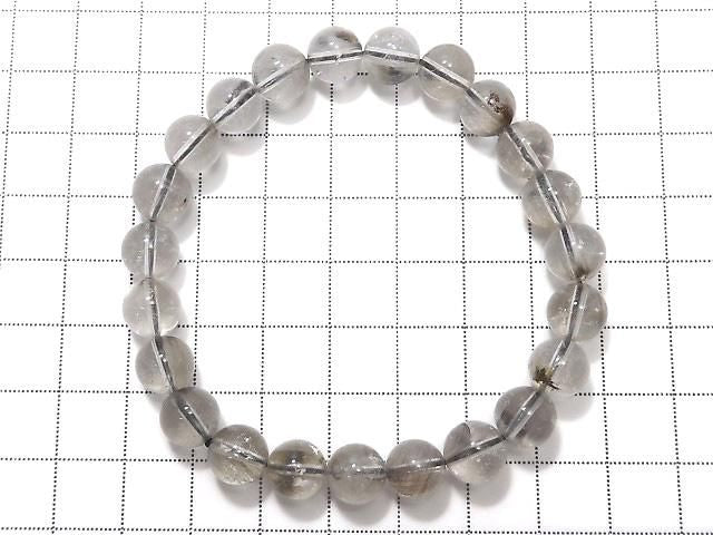 [Video][One of a kind] Platinum Rutilated Quartz AAA- Round 8.5mm Bracelet NO.10