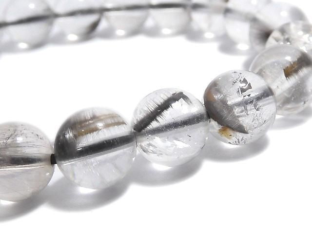[Video][One of a kind] Platinum Rutilated Quartz AAA- Round 9mm Bracelet NO.11