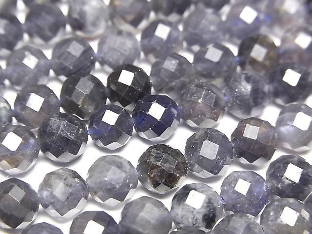 [Video] High Quality! Iolite AA+ 64Faceted Round 6mm 1strand beads (approx. 15 inches/37 cm)
