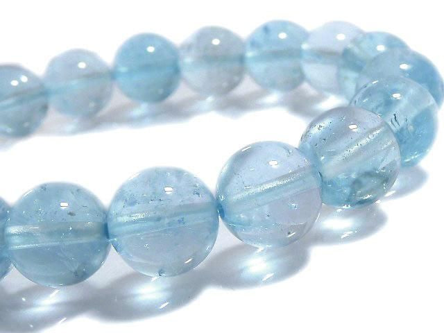 [Video][One of a kind] High Quality Sky Blue Topaz AAA- Round 10mm Bracelet NO.102
