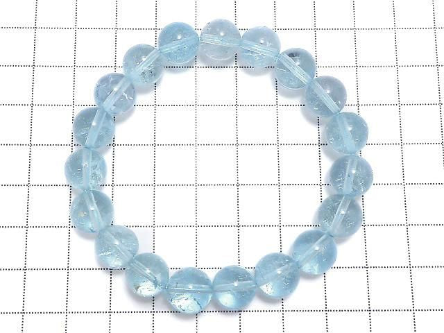 [Video][One of a kind] High Quality Sky Blue Topaz AAA- Round 10mm Bracelet NO.102