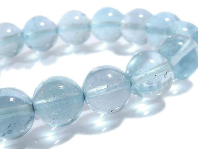 [Video][One of a kind] High Quality Sky Blue Topaz AAA- Round 10mm Bracelet NO.103