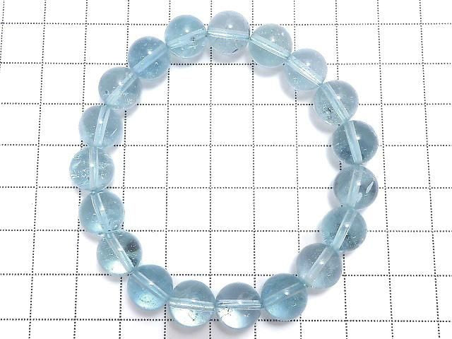 [Video][One of a kind] High Quality Sky Blue Topaz AAA- Round 10mm Bracelet NO.103