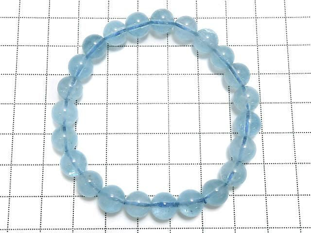 [Video][One of a kind] Sky Blue Topaz AA++ Round 8mm Bracelet NO.4