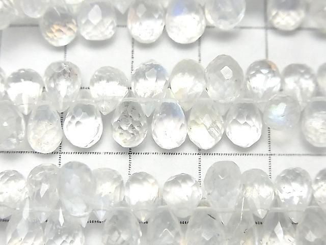 [Video] Andesine Labradorite AA++ Drop Faceted Briolette half or 1strand beads (aprx.6inch/16cm)