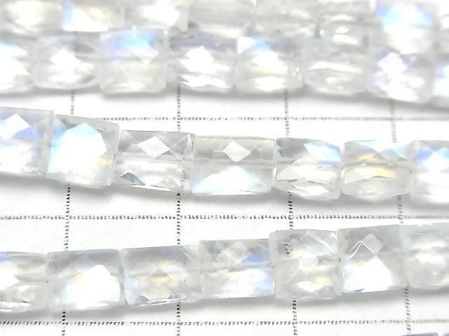 [Video] High Quality Rainbow Moonstone AAA Faceted Rectangle Half or 1strand Beads (approx. 11 inches/28 cm)