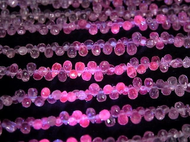 [Video] High Quality Dragon Garnet AAA Drop Faceted Briolette 1strand beads (approx. 5 inches/13 cm)