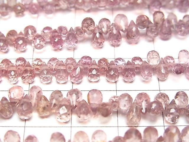 [Video] High Quality Dragon Garnet AAA Drop Faceted Briolette 1strand beads (approx. 5 inches/13 cm)