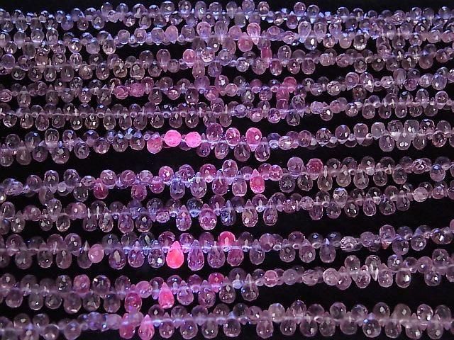 [Video] High Quality Dragon Garnet AAA Drop Faceted Briolette 1strand beads (approx. 5 inches/13 cm)