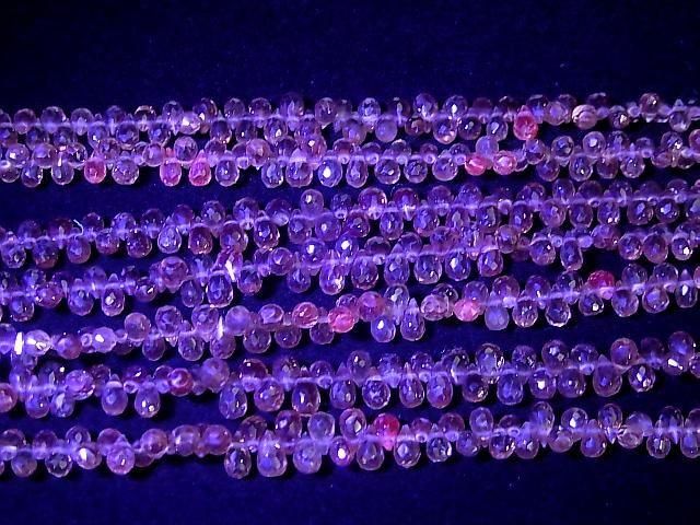 [Video] High Quality Dragon Garnet (Malaya Garnet) AAA Drop Faceted Briolette [Pink] 1strand beads (approx. 5 inches/13 cm)
