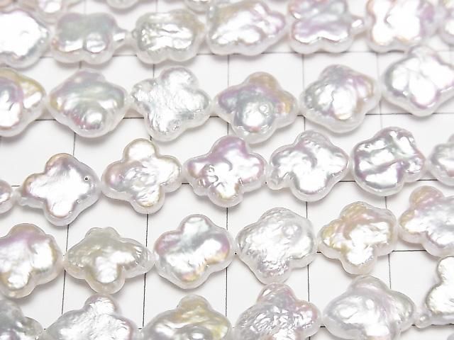 [Video] Fresh Water Pearl AA Flower 10x10x4mm White 1strand beads (approx. 15inch/36cm)